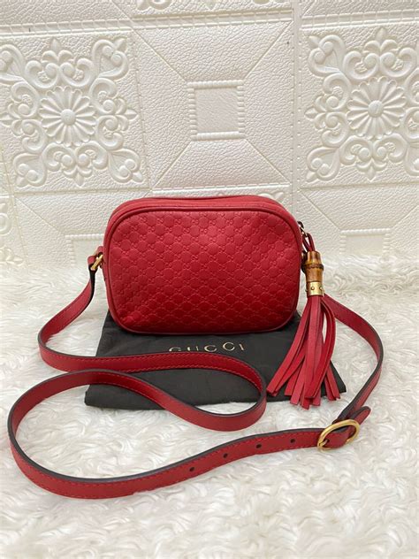 GUCCI Microguccissima Sunshine Disco Crossbody Bag Red 